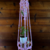 Funky Baby Pink Macramé Hanging Table / Shelf & Mini Plant Hanger