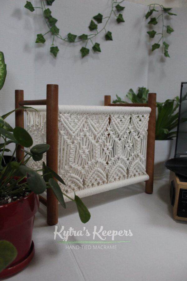 Boho Macrame Vinyl/Magzine Holder - Storage