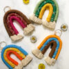 Boho Macramé Rainbow Keychain