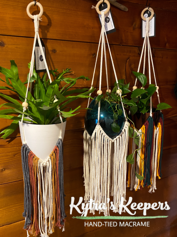 Flowy Vintage Style - Hippie Plant Hangers - 70s Home Decor - Turmeric Tie-Dye