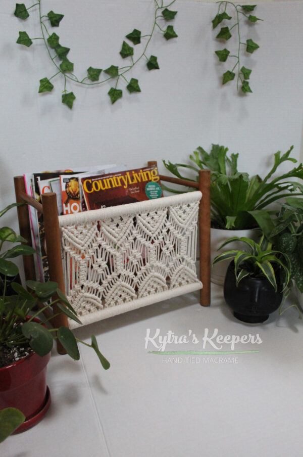 Boho Macrame Vinyl/Magzine Holder - Storage